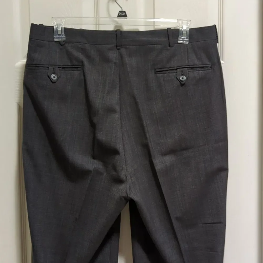 Goly LTD Custom Men's Dark Grey Tailored 100% Italian Wool Suit Single Vent 48R